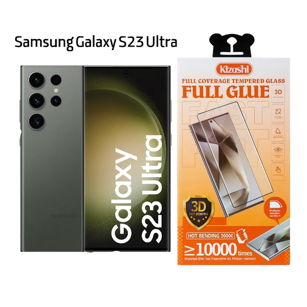 گلس فول چسب ایج کیزاشی مدل Samsung Galaxy S23 Ultra