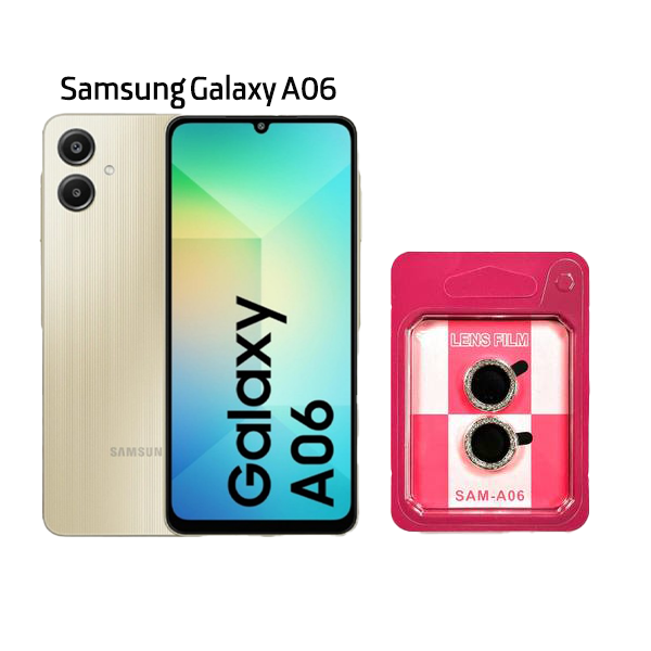 محافظ لنز رینگی نگین دار BLACK کیزاشی مناسب برای Samsung Galaxy A06
