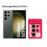 محافظ لنز رینگی نگین دار SILVER کیزاشی مناسب برای Samsung Galaxy S23 Ultra
